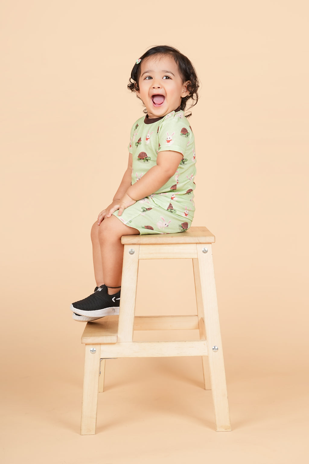 Teddytot Interlock Turtle Bunny Digital Print Organic Cotton T-Shirt & Shorts Set