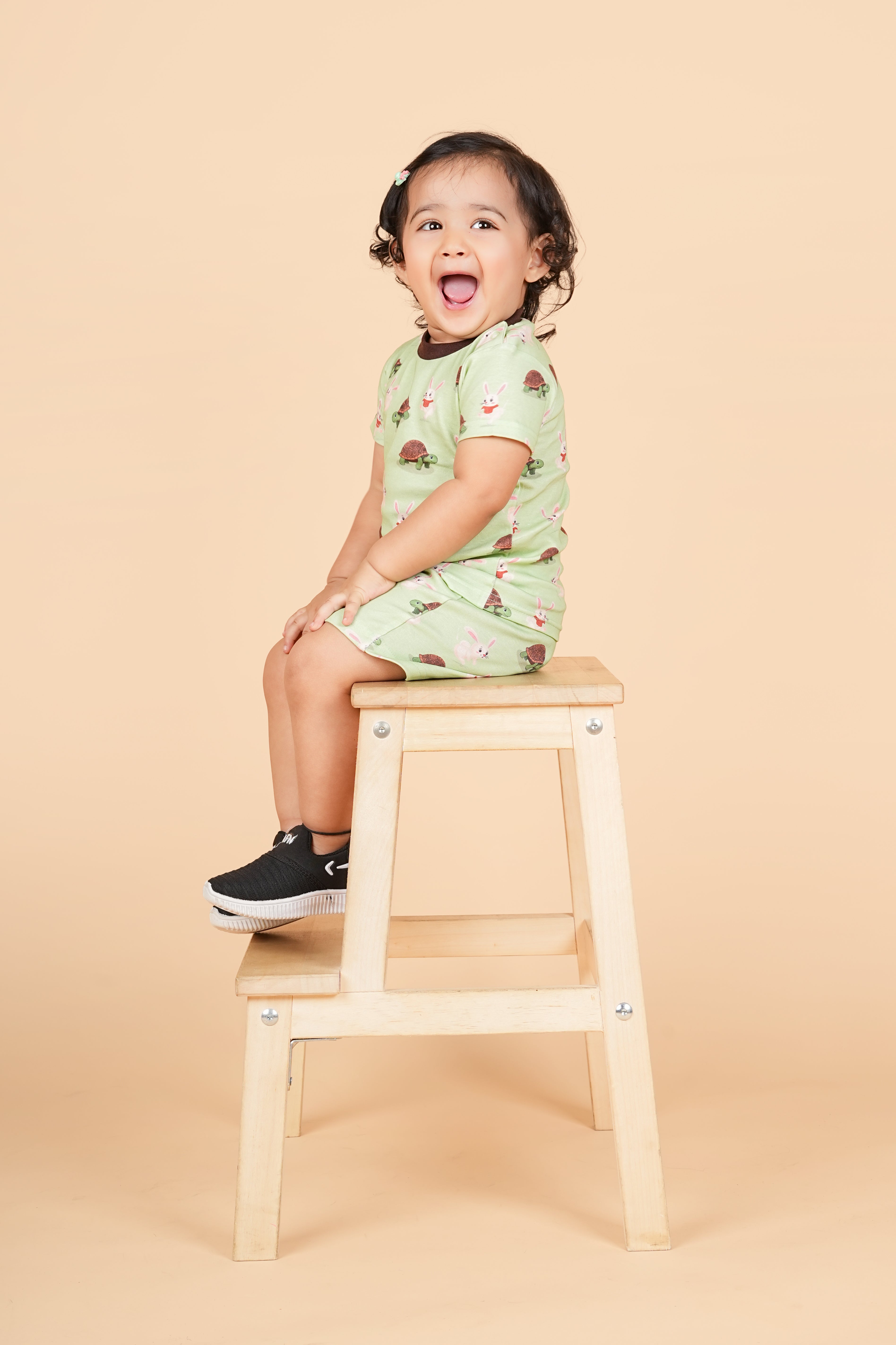 Teddytot Interlock Turtle Bunny Digital Print Organic Cotton T-Shirt & Shorts Set