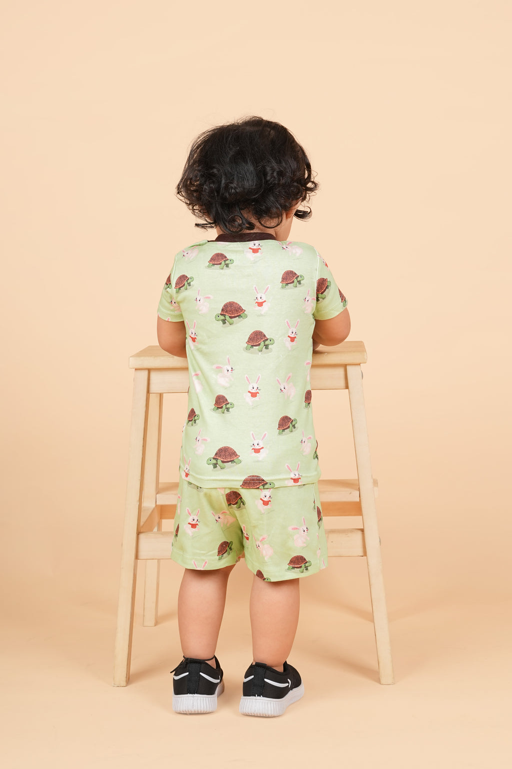 Teddytot Interlock Turtle Bunny Digital Print Organic Cotton T-Shirt & Shorts Set