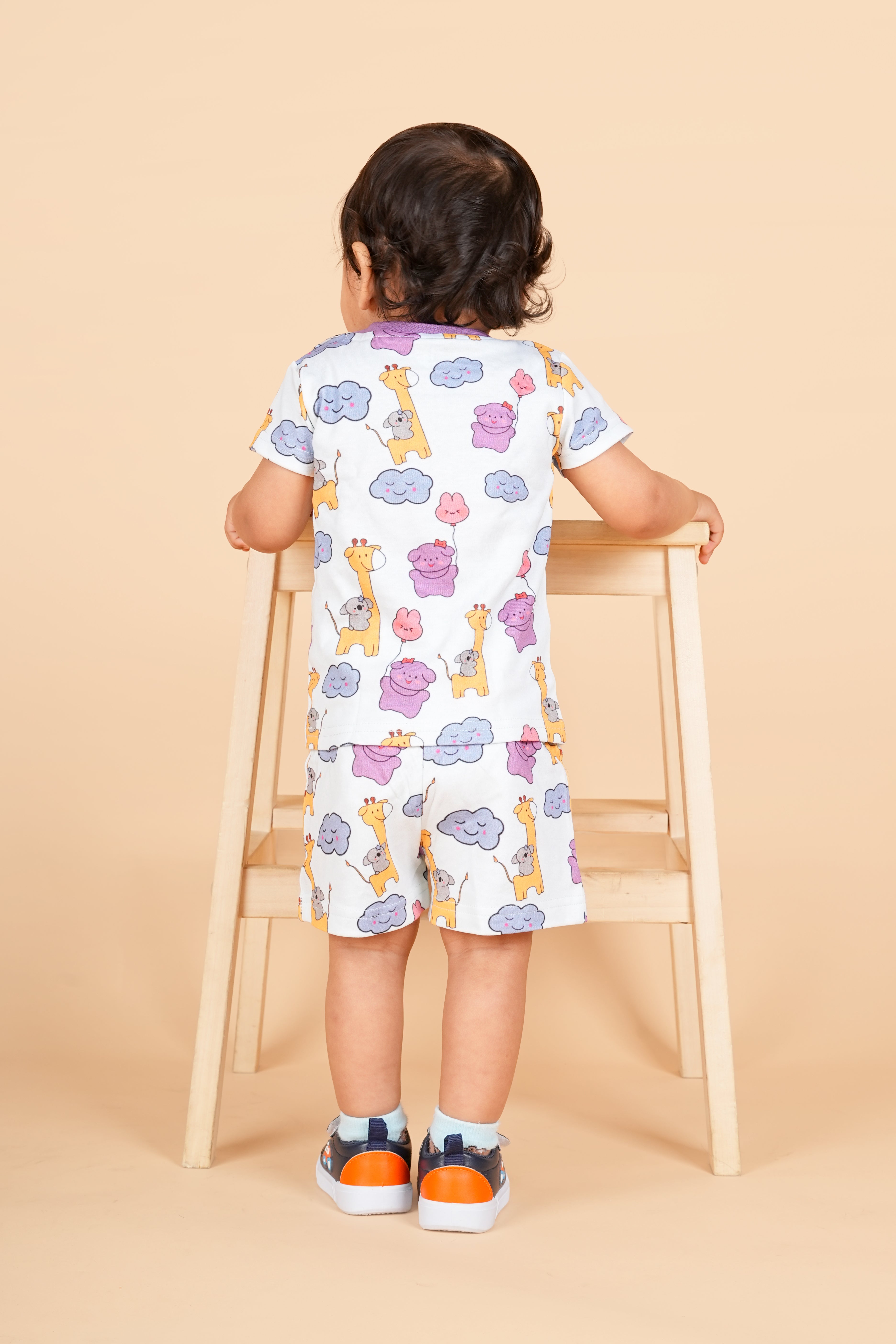 Teddytot  Interlock Giraffe Digital Print Organic Cotton T-Shirt & Shorts Set
