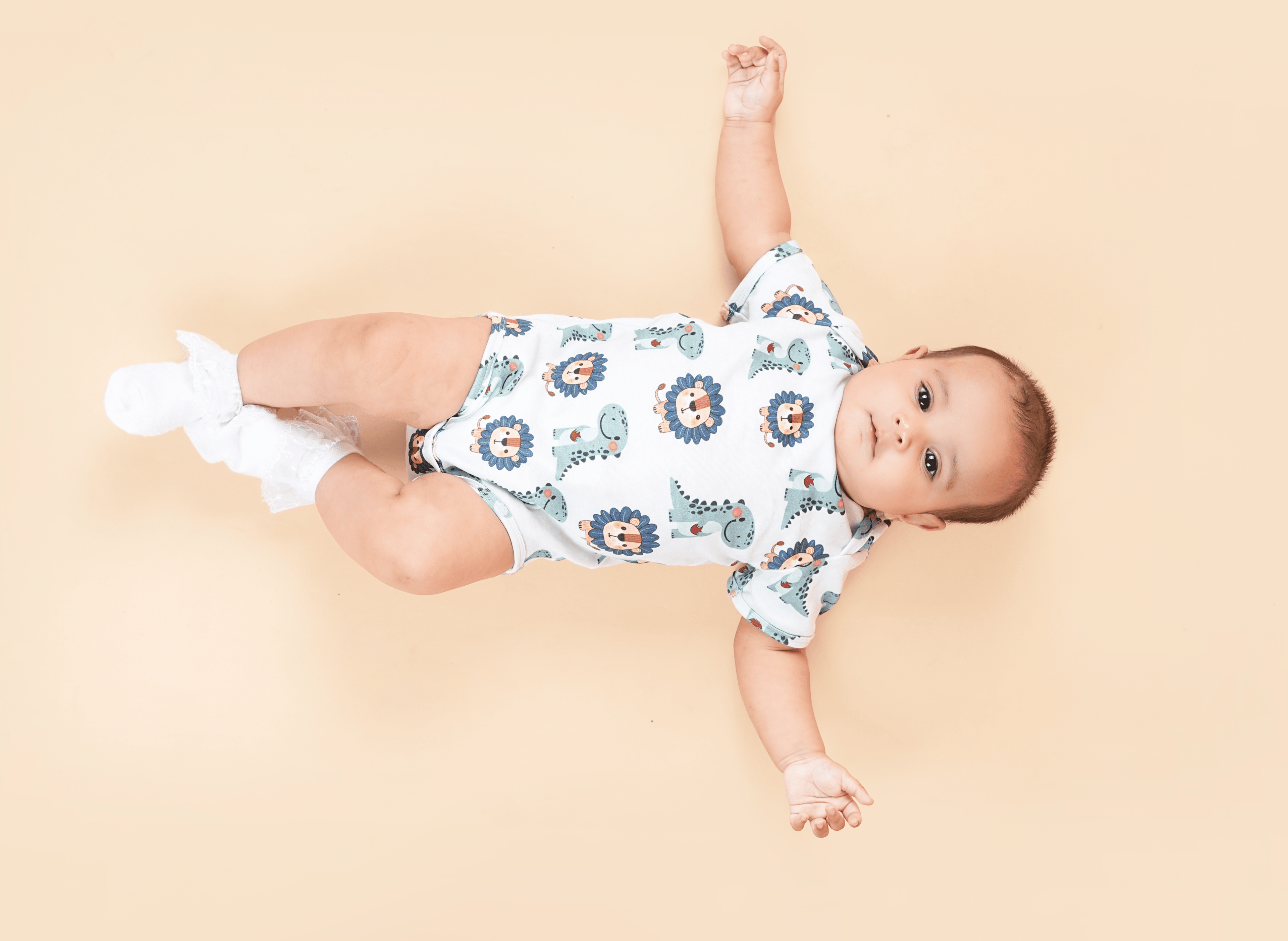 Teddytot Interlock Lion Print Organic Cotton Onesie