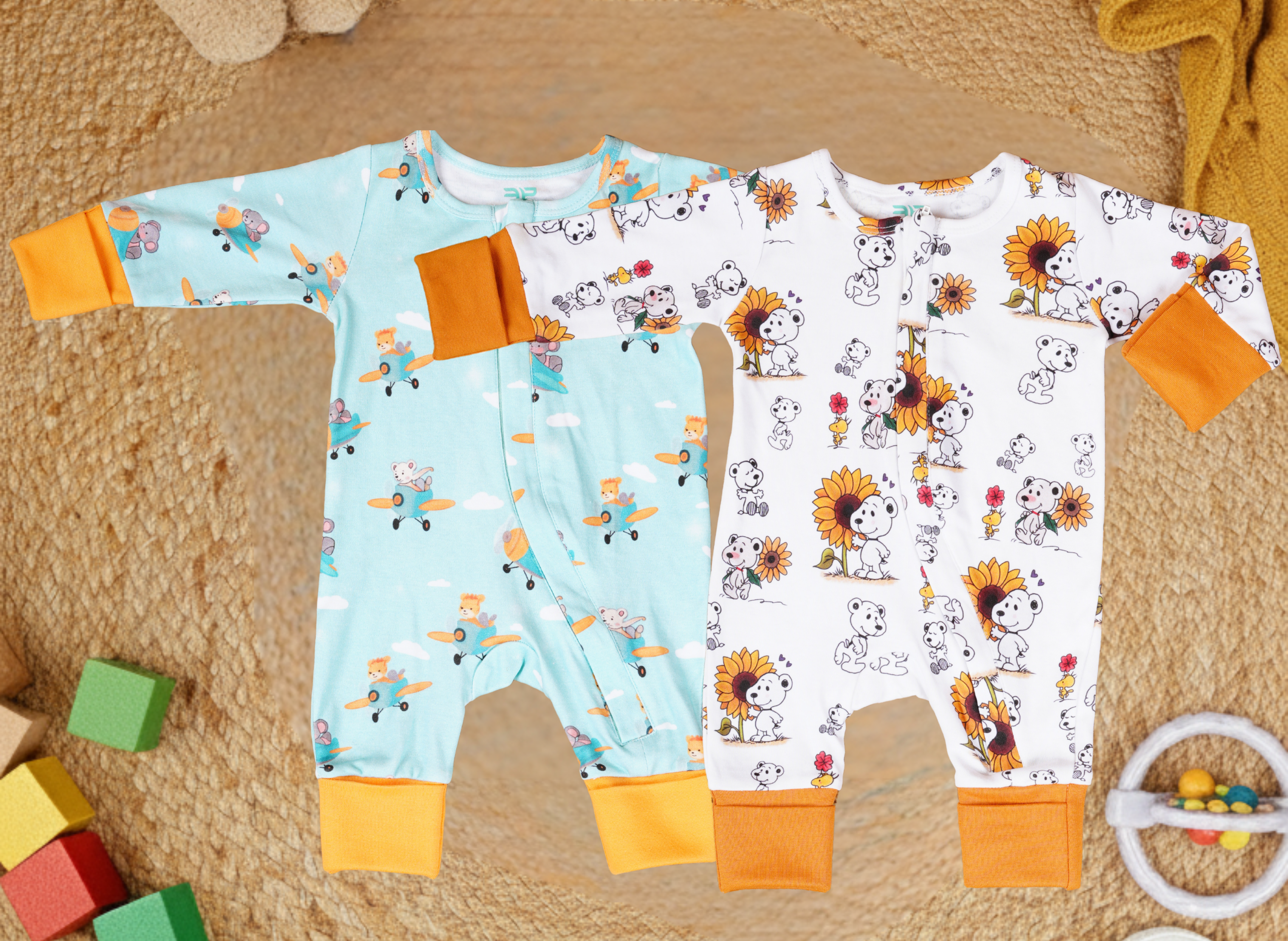 Teddytot Organic Cotton Combo Pack of 2 Romper