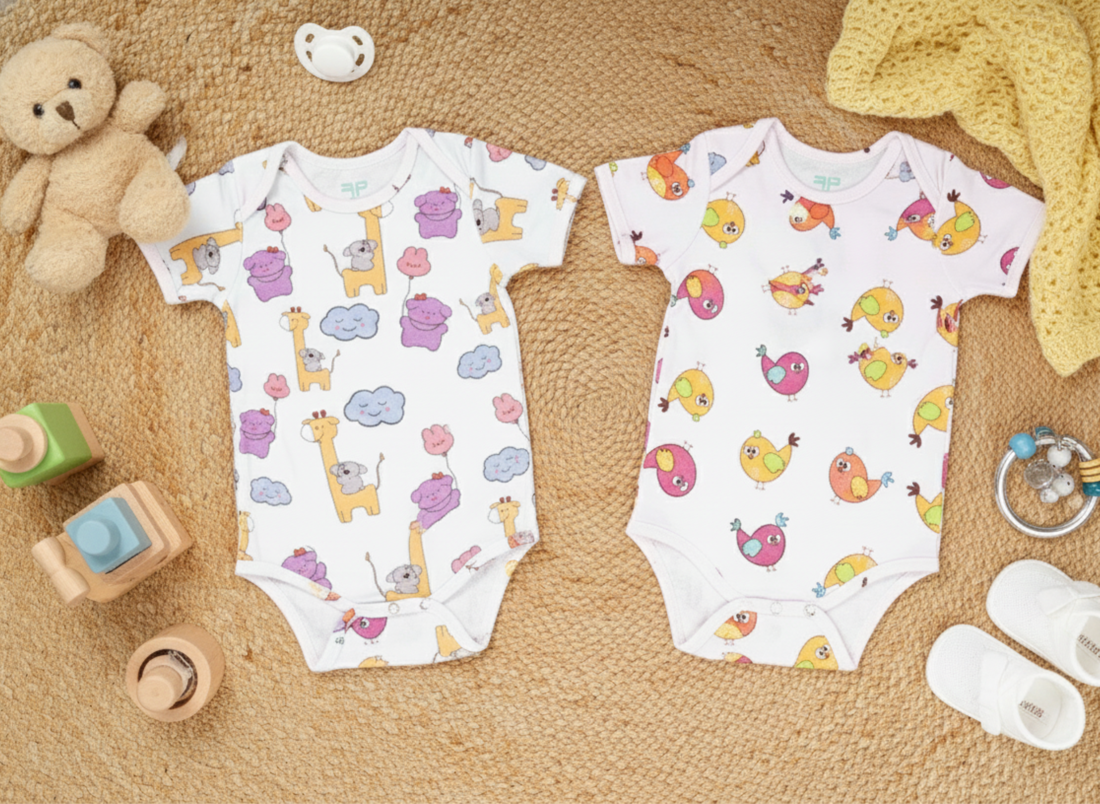 Teddytot Organic Cotton Combo Pack of 2 OneSie