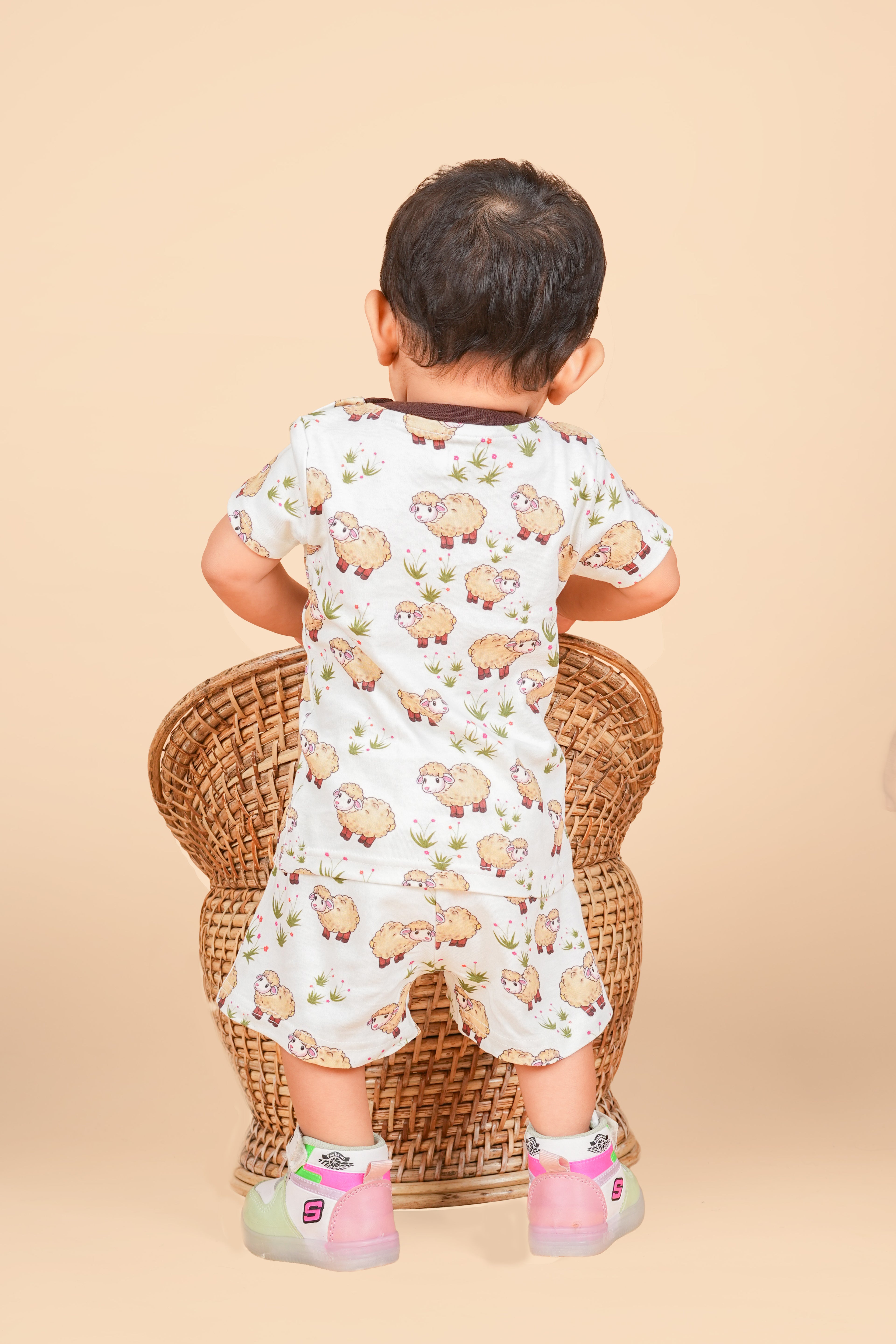 Teddytot Interlock Sheep Digital Print Organic Cotton T-Shirt & Shorts Set