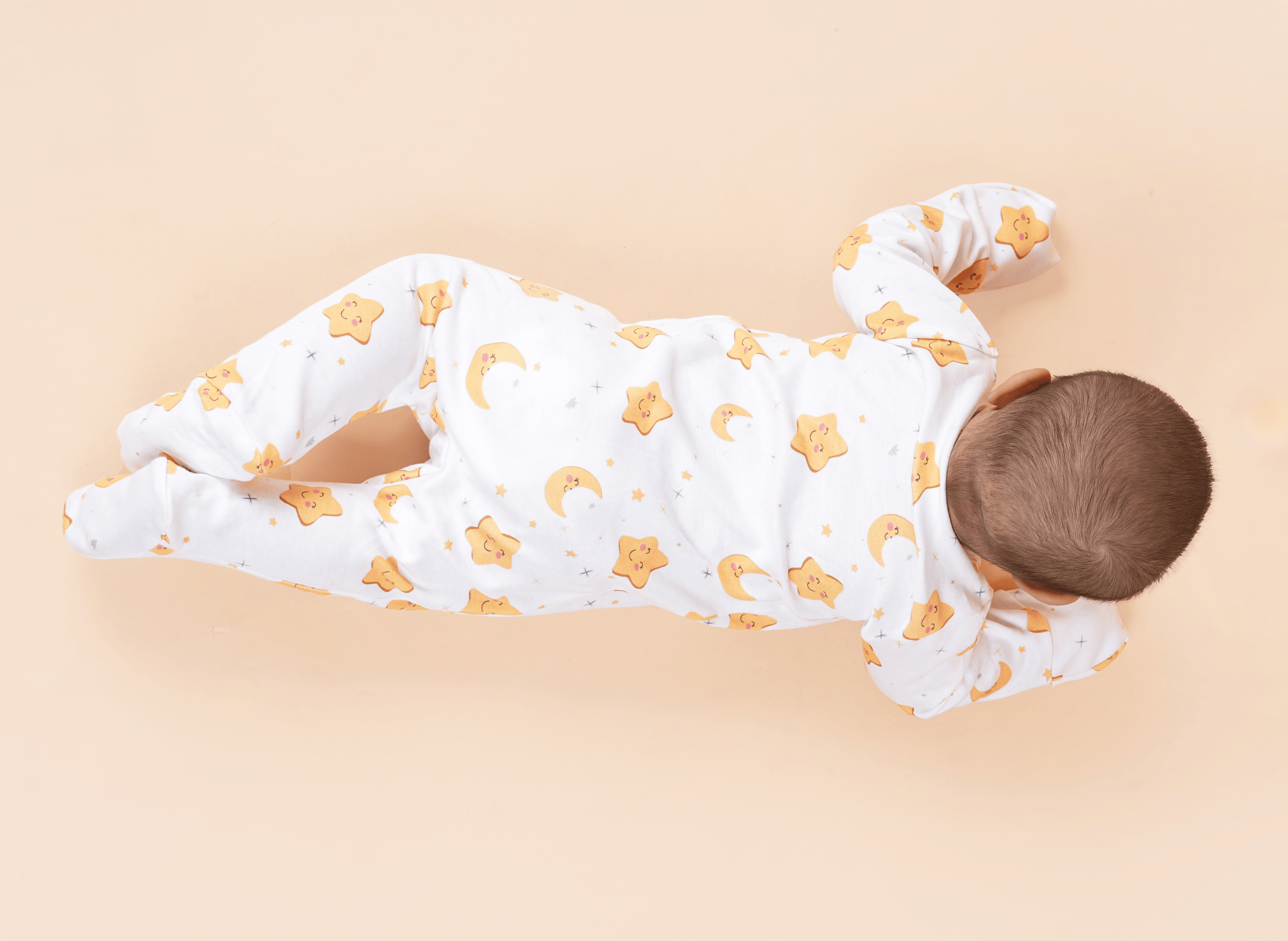 Teddytot Interlock Star Moon Digital Print Organic Cotton Romper + Sleepsuit