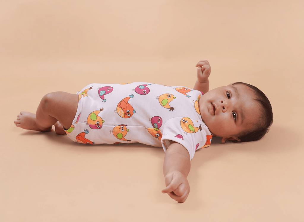 Teddytot Interlock Angry Bird Print Organic Cotton Onesie