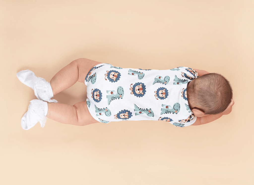 Teddytot Interlock Lion Print Organic Cotton Onesie