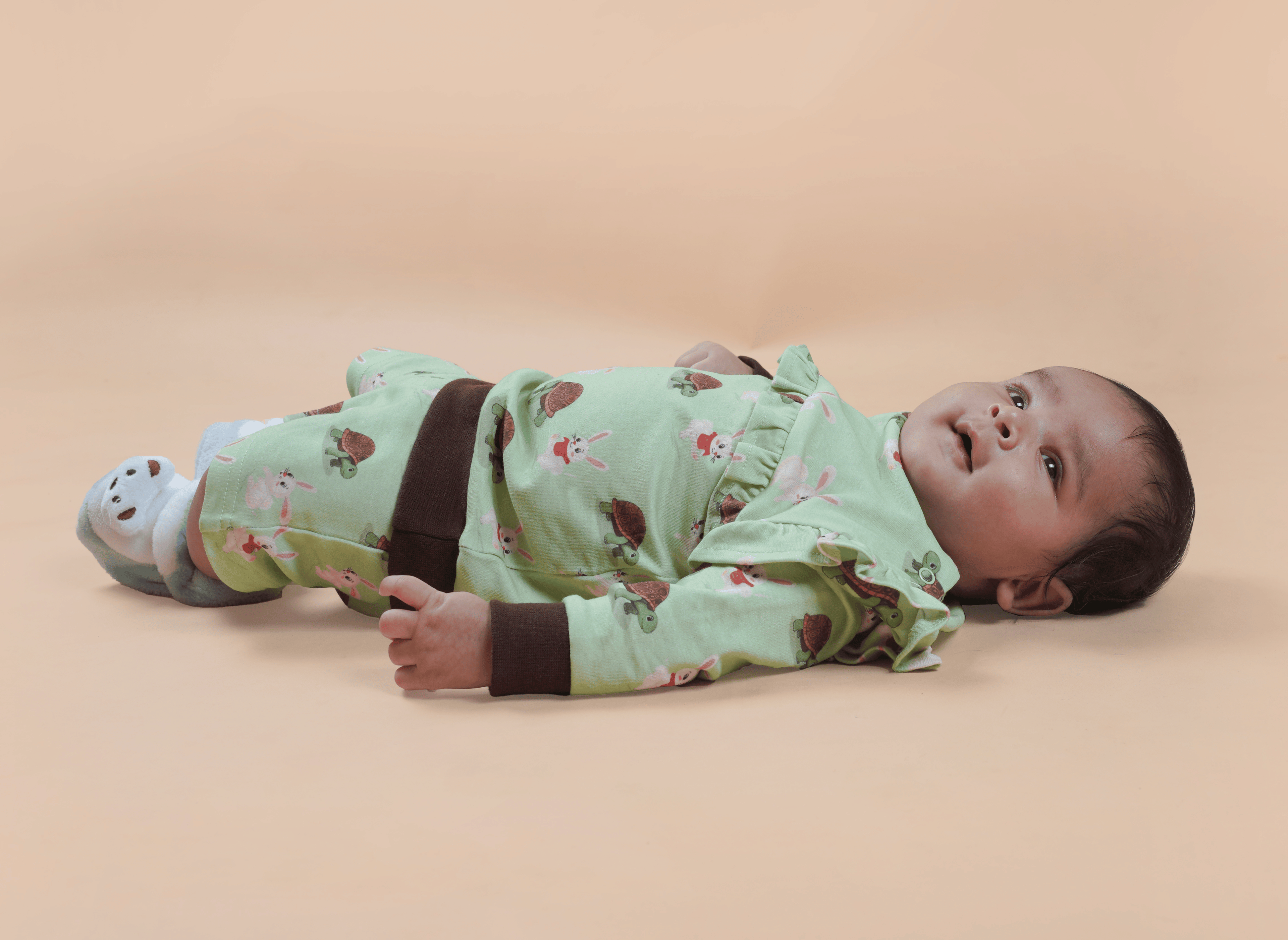 Teddytot Interlock Turtle Bunny Digital Print Organic Cotton T-Shirt