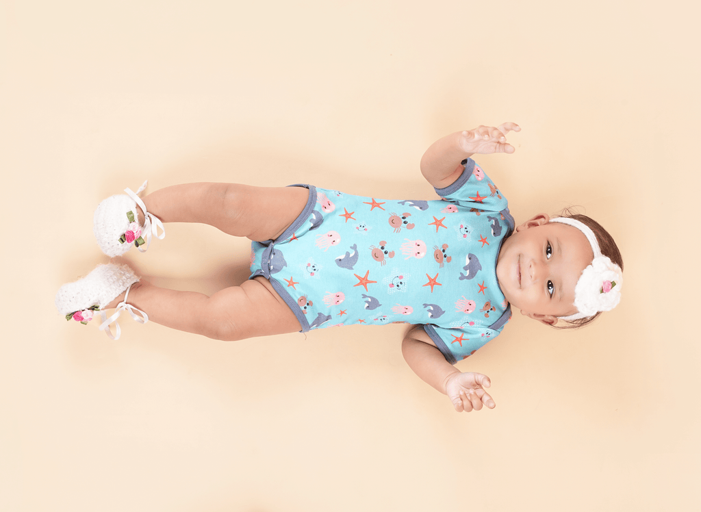 Teddytot Sea Life Print Organic Cotton Onesie