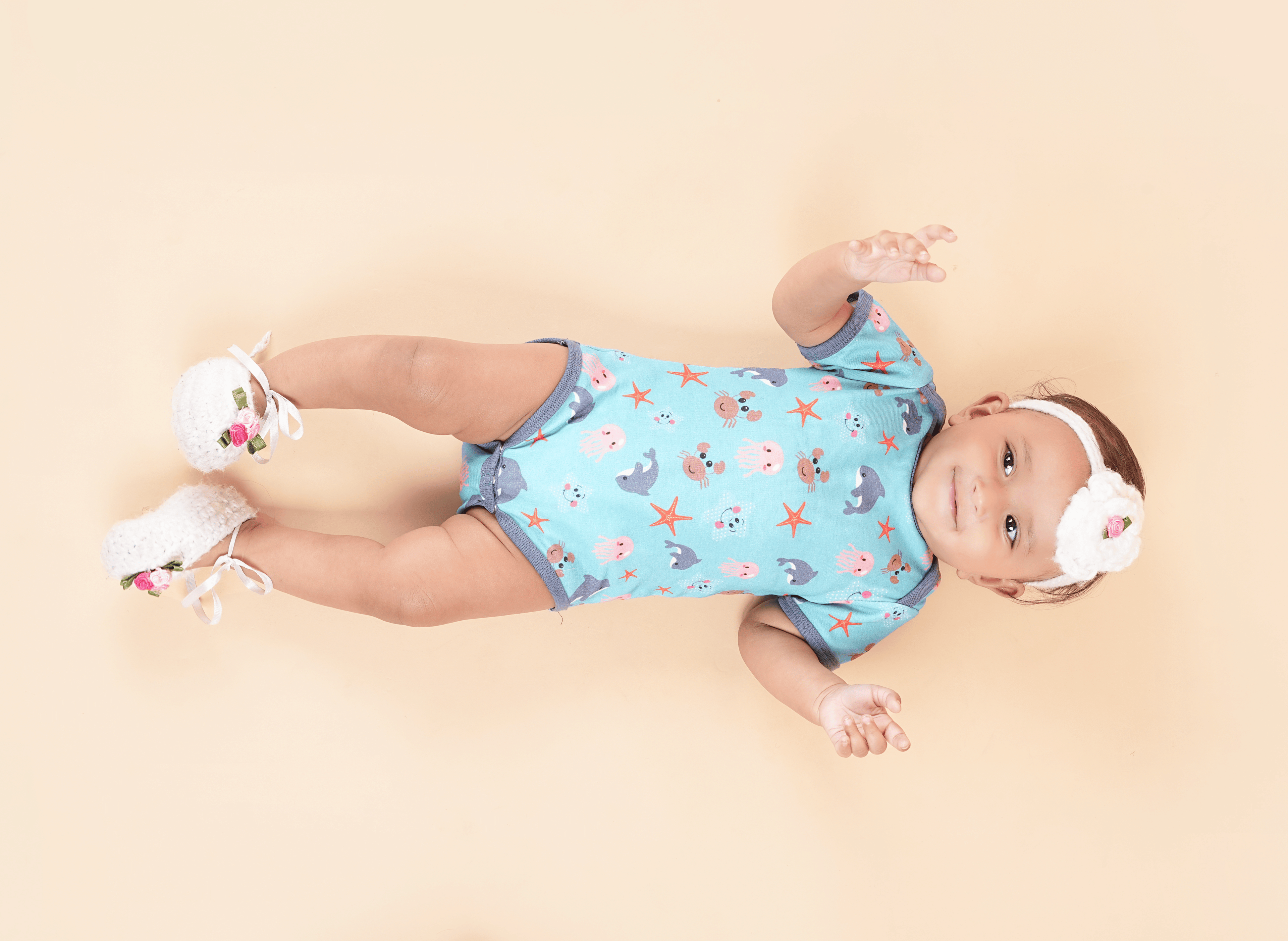 Teddytot Sea Life Print Organic Cotton Onesie