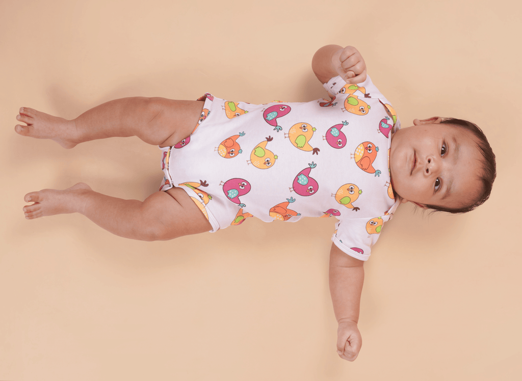 Teddytot Interlock Angry Bird Print Organic Cotton Onesie