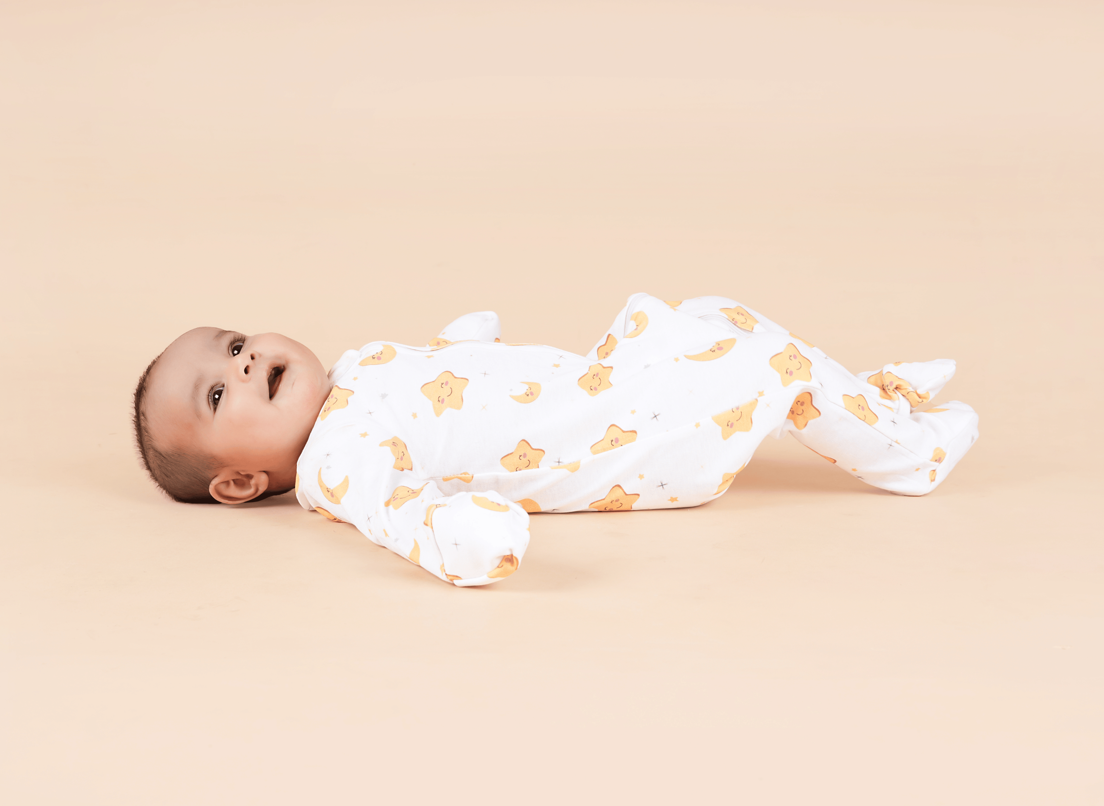 Teddytot Interlock Star Moon Digital Print Organic Cotton Romper + Sleepsuit