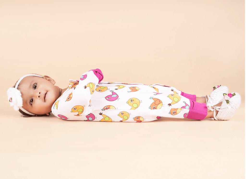 Teddytot Interlock Angry Bird Print Organic Cotton Romper