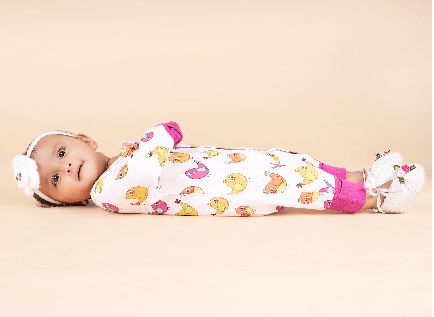 Teddytot Interlock Angry Bird Print Organic Cotton Romper