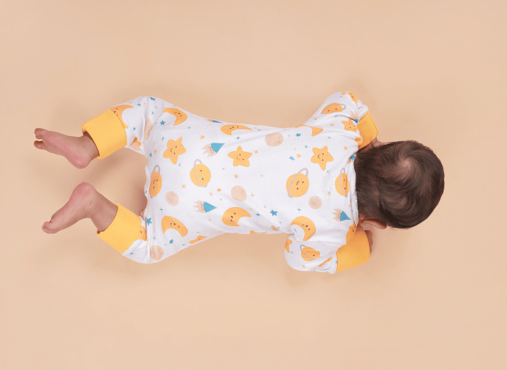 Teddytot Interlock Star Moon Print Organic Cotton Romper