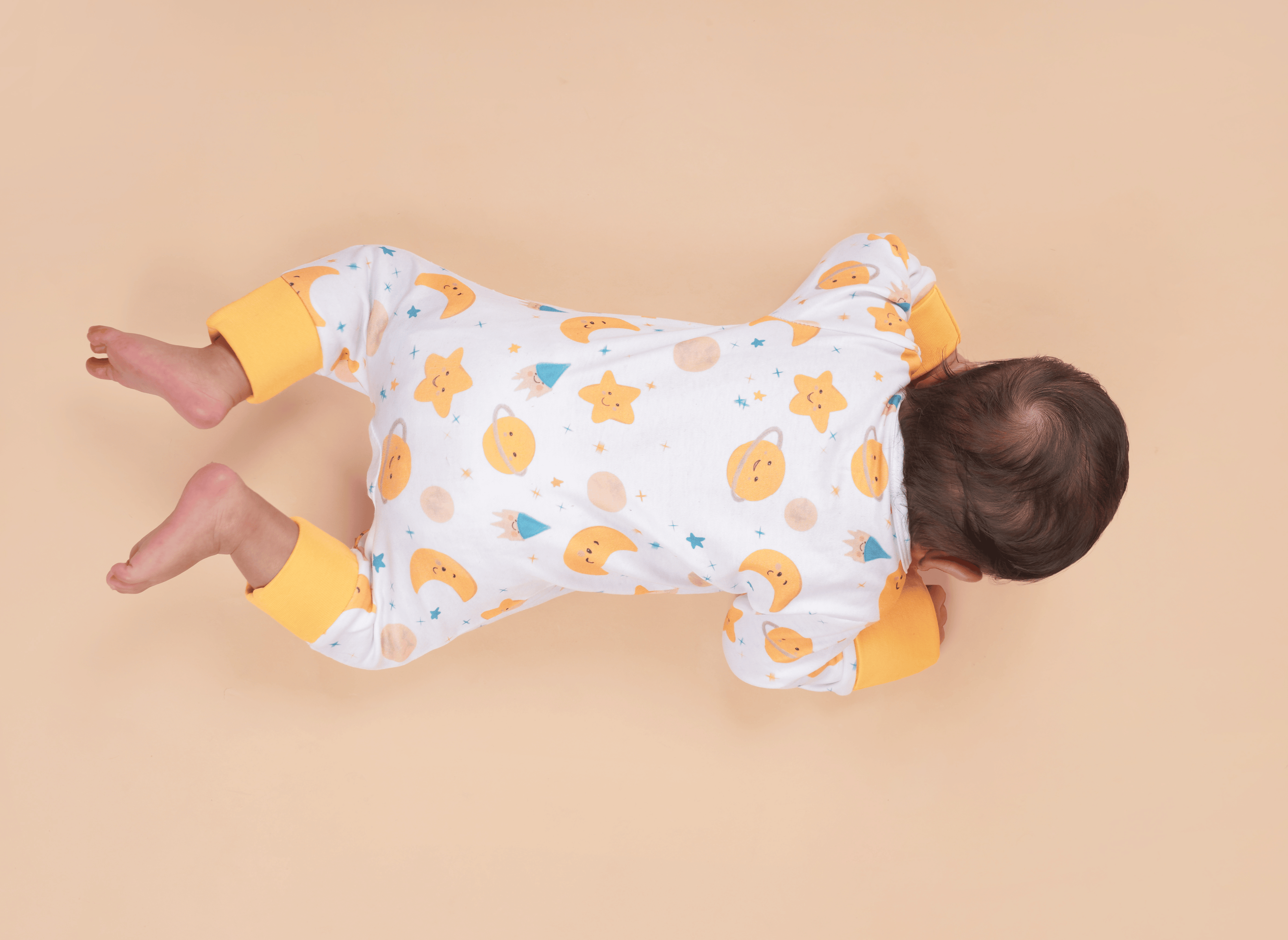 Teddytot Interlock Star Moon Print Organic Cotton Romper