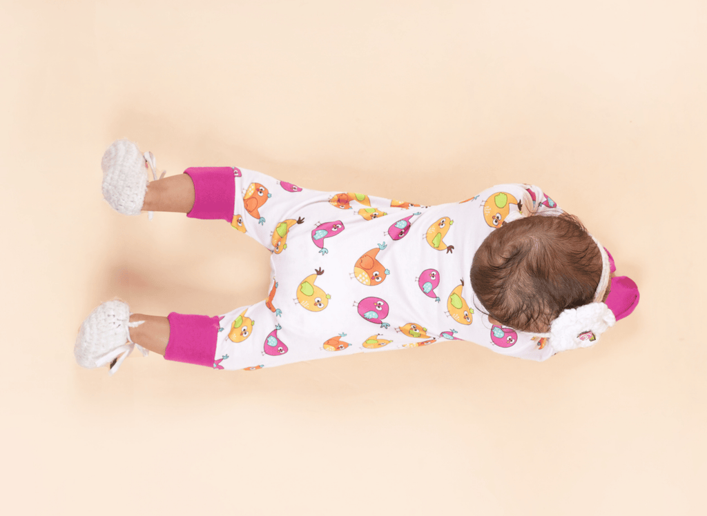 Teddytot Interlock Angry Bird Print Organic Cotton Romper