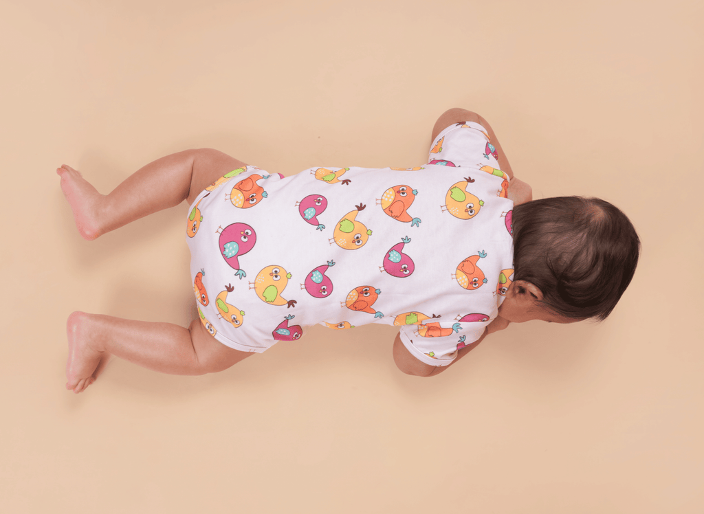 Teddytot Interlock Angry Bird Print Organic Cotton Onesie