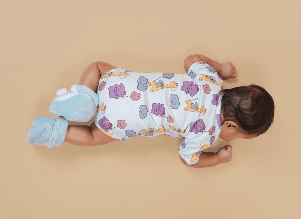 Teddytot Interlock Giraffe Digital Print Organic Cotton Onesie