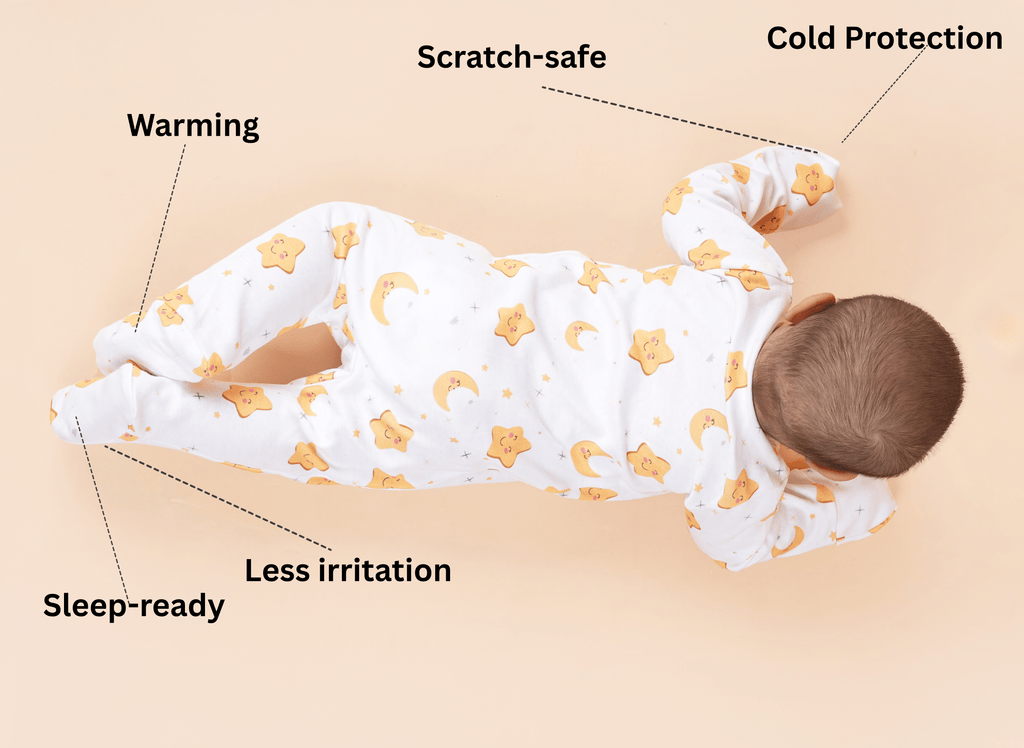 Teddytot Interlock Star Moon Digital Print Organic Cotton Romper + Sleepsuit