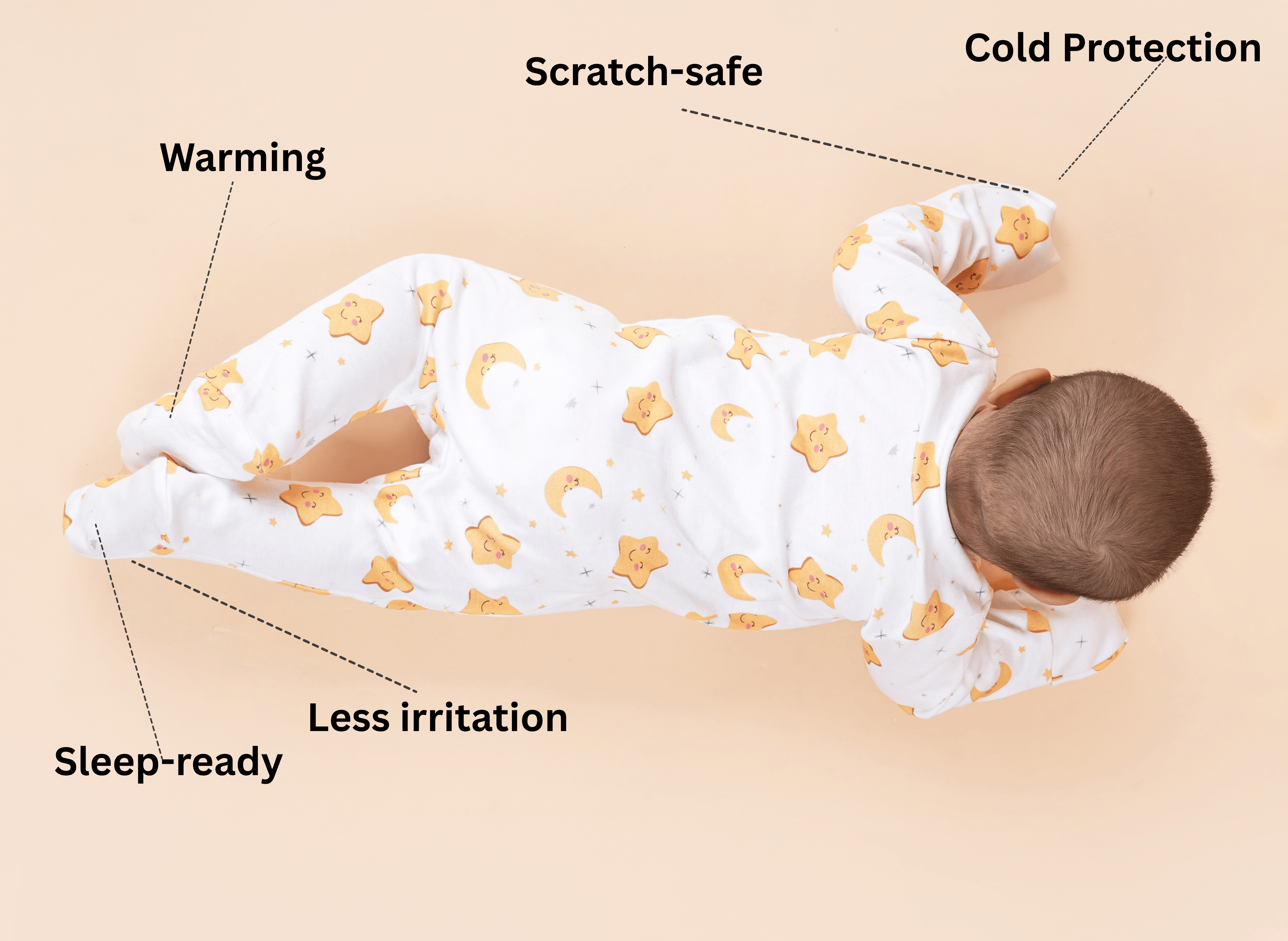 Teddytot Interlock Star Moon Digital Print Organic Cotton Romper + Sleepsuit