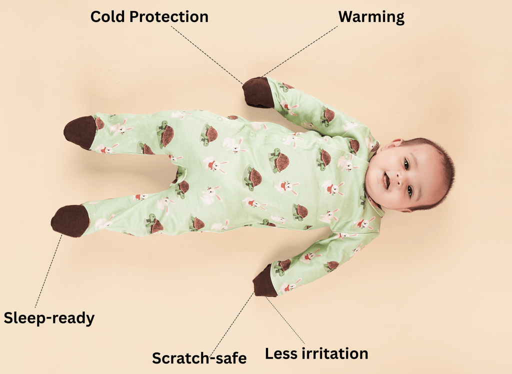 Teddytot Interlock Turtle Bunny Digital Print Organic Cotton Romper + Sleepsuit