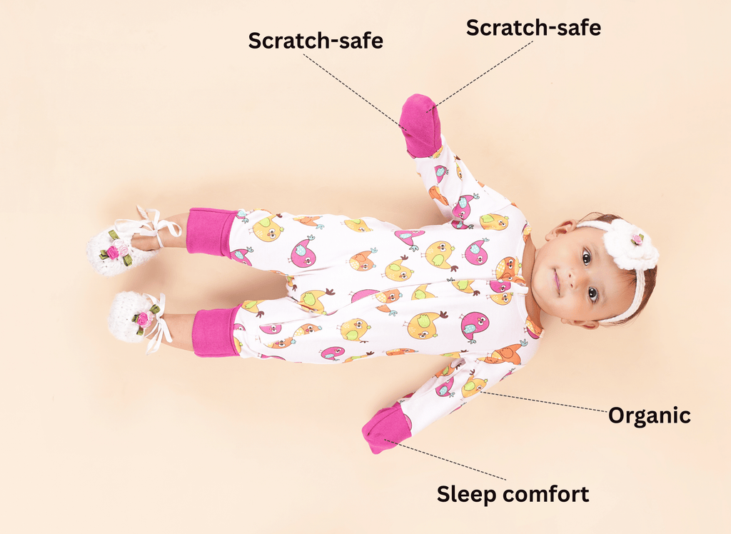 Teddytot Interlock Angry Bird Print Organic Cotton Romper