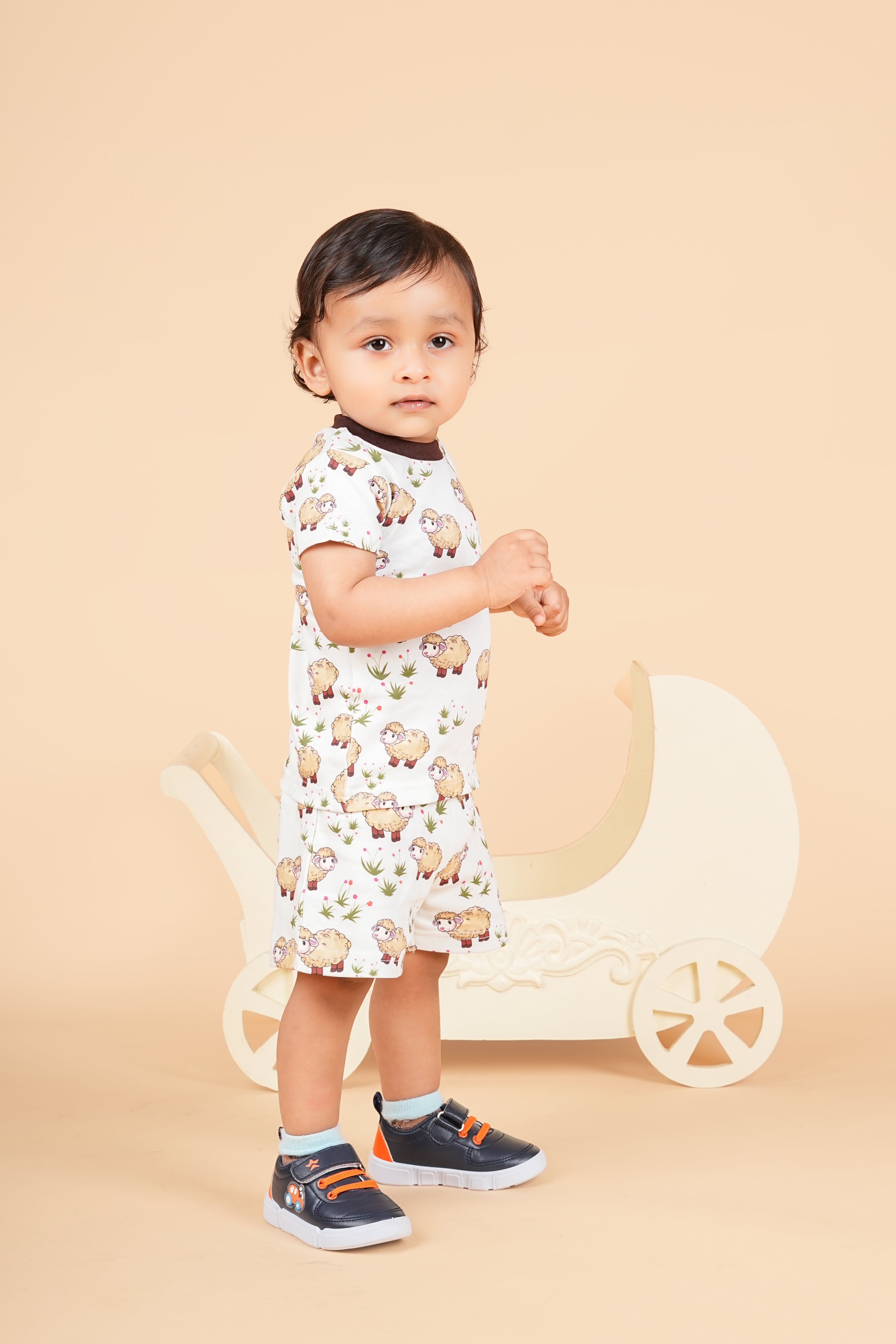 Teddytot Interlock Sheep Digital Print Organic Cotton T-Shirt & Shorts Set